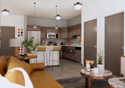 Kestrel unit living room and kitchen